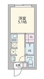 東京メトロ東西線 早稲田駅 徒歩1分の賃貸マンション 2階1Kの間取り