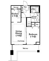 東京都新宿区河田町3-51（賃貸マンション1LDK・26階・44.95㎡） その2