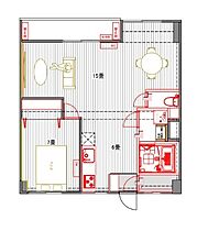 東京都港区六本木４丁目1-16（賃貸マンション1LDK・7階・55.00㎡） その2