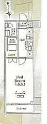 京成押上線 八広駅 徒歩6分の賃貸マンション 1階1Kの間取り