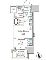 千葉県浦安市当代島１丁目3-5（賃貸マンション1DK・5階・26.73㎡） その2