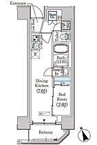 東京都台東区駒形１丁目2-1（賃貸マンション1DK・7階・25.56㎡） その2