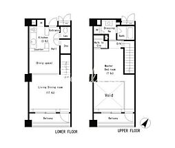 東京メトロ南北線 麻布十番駅 徒歩5分の賃貸マンション 2階1LDKの間取り