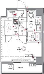 JR総武線 亀戸駅 徒歩12分の賃貸マンション 6階1Kの間取り