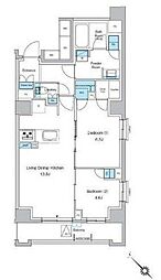東京メトロ東西線 西葛西駅 徒歩6分の賃貸マンション 5階2LDKの間取り