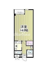東京メトロ銀座線 外苑前駅 徒歩6分の賃貸マンション 2階1Kの間取り