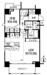 東京メトロ南北線 麻布十番駅 徒歩3分の賃貸マンション 5階1LDKの間取り