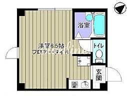 JR中央線 四ツ谷駅 徒歩6分の賃貸マンション 3階ワンルームの間取り
