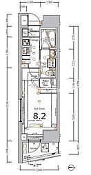 京急空港線 大鳥居駅 徒歩7分の賃貸マンション 4階1Kの間取り