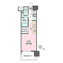 都営三田線 目黒駅 徒歩10分の賃貸マンション 8階ワンルームの間取り