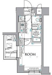 東武亀戸線 亀戸駅 徒歩11分の賃貸マンション 2階1Kの間取り