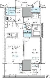 都営新宿線 西大島駅 徒歩3分の賃貸マンション 9階1LDKの間取り