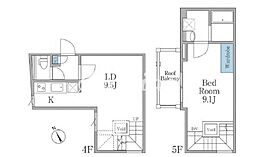 JR山手線 恵比寿駅 徒歩10分の賃貸マンション 4階1LDKの間取り