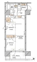 ブランシエスタ浅草蔵前 2LDKの間取図画像