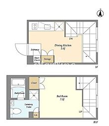 JR埼京線 恵比寿駅 徒歩12分の賃貸マンション 1階1DKの間取り