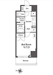 東京メトロ東西線 東陽町駅 徒歩9分の賃貸マンション 7階1Kの間取り