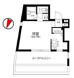 JR常磐線 三河島駅 徒歩3分の賃貸マンション 5階1Kの間取り