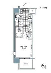 東京メトロ千代田線 赤坂駅 徒歩4分の賃貸マンション 3階1Kの間取り
