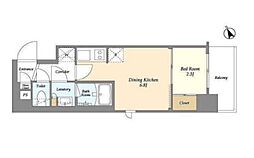 湘南新宿ライン宇須 西大井駅 徒歩4分の賃貸マンション 1階1DKの間取り