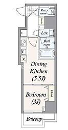 東武伊勢崎線 浅草駅 徒歩12分の賃貸マンション 11階1DKの間取り