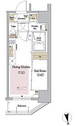 都営大江戸線 新御徒町駅 徒歩4分の賃貸マンション 3階1DKの間取り