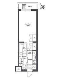 東急目黒線 不動前駅 徒歩2分の賃貸マンション 3階1Kの間取り