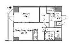 JR総武線 浅草橋駅 徒歩5分の賃貸マンション 9階1LDKの間取り