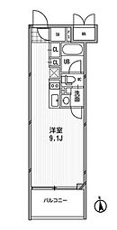 アーデン芝公園 ワンルームの間取図画像
