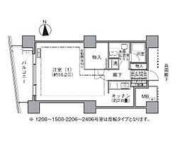 アクティ汐留 1Kの間取図画像