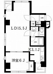 ラグジュアリーアパートメント東日本橋 1LDKの間取図画像