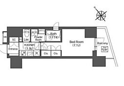 COMFORIA東大井1 1Kの間取図画像