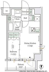 ワンルーフレジデンス亀戸 1DKの間取図画像