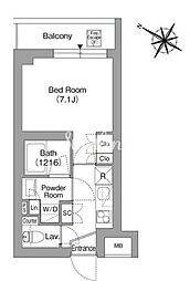 ORSUS戸越銀座 1Kの間取図画像