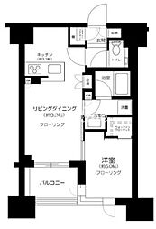 シティハウス四谷津の守坂 1LDKの間取図画像