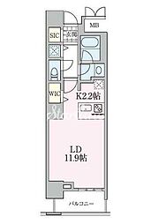 ロイヤルパークスタワー南千住 1Kの間取図画像