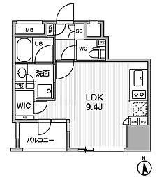 SEASONFLATS新御徒町 ワンルームの間取図画像