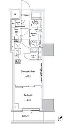 ザ・パークハビオ市ヶ谷イースト 1DKの間取図画像