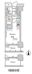 パークアクシス本所・親水公園 ワンルームの間取図画像