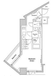 ザ・パークハビオ荏原中延プレイス 1Kの間取図画像