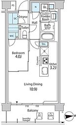 グリーンレジデンス赤坂 1LDKの間取図画像