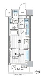 パークアクシス東陽町レジデンス 1DKの間取図画像