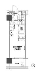 パークハビオ赤坂タワー ワンルームの間取図画像