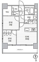 SEASONFLATS上野稲荷町 2LDKの間取図画像