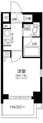 エクセリア芝大門 1Kの間取図画像