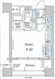 ParkAxis茅場町 ワンルームの間取図画像