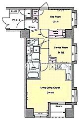 グランド・ガーラ神田 1SLDKの間取図画像