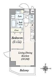 アルファコート亀戸2 1LDKの間取図画像