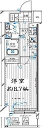 レガリス亀戸 1Kの間取図画像