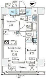 リビオメゾン御茶ノ水EAST 2LDKの間取図画像