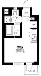 プレール・ドゥーク新宿御苑 ワンルームの間取図画像